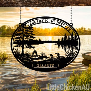 Custom Lake House Metal Sign Wall, Forest Lake Sign, Lake House Decor,Custom Lake House Name Sign,Camping sign,Front Porch Decor, Cabin Sign