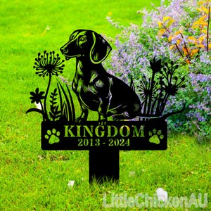 Dachshund Memorial Stake Sign Personalized, Pet Grave Markers Sign, Dachshund Sign With Stake,Pet Loss Gift,Sympathy Sign, Remembrance Stake