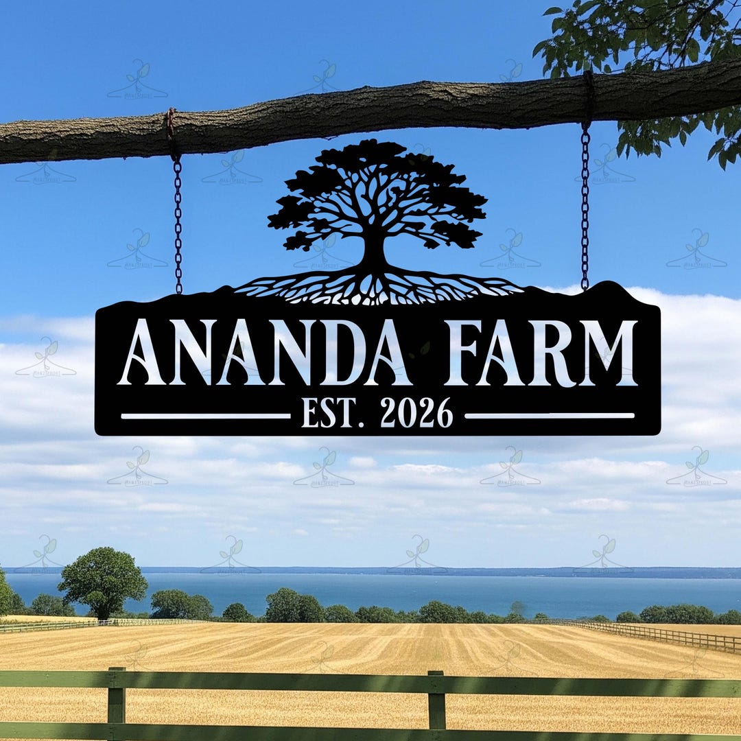 Tree Farmer Sign Farm Name Metal Sign With Tree of Life, Outdoor Hanging Ranch Wall ...