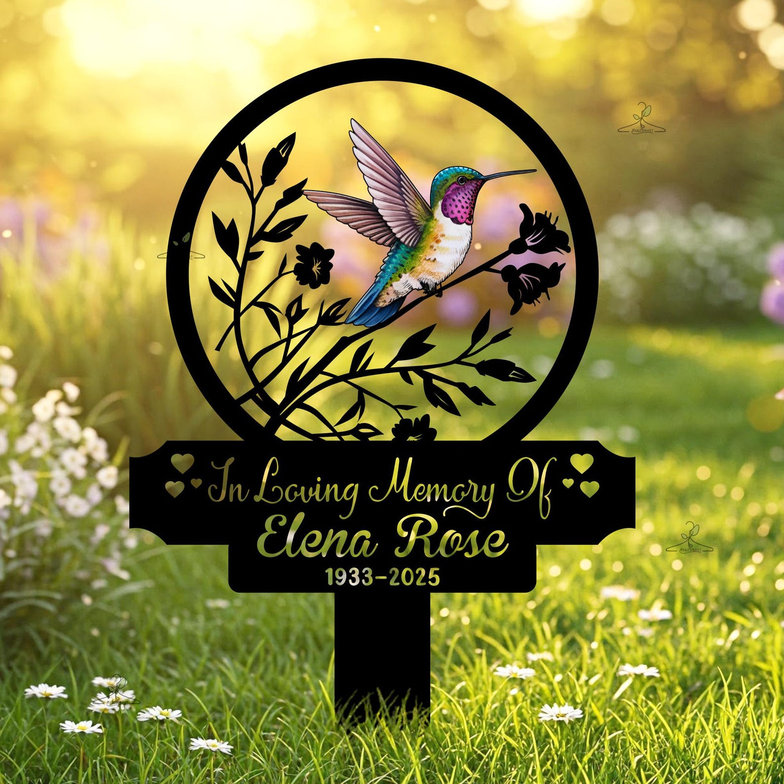 Custom Cemetery Grave Marker, personalized memorial Garden Decor, in ...
