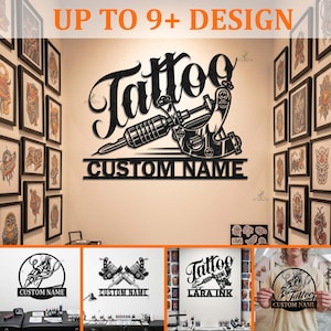 Custom Tattoo Studio Metal Sign , Personalized Tattoo Artist Wall Art , Tattoo Art Decor , Tattoo Studio Metal Decor , Tattoo Wall Hanging