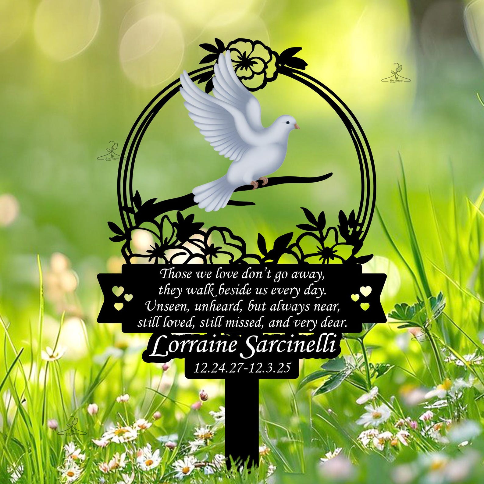 Custom Cemetery Grave Marker, personalized memorial Garden Decor, in ...