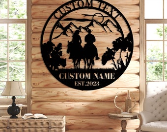Western Riding Cowboy Metal Sign, Horse Lover Gift, Ranch Sign, Custom Western Cowboy Cowgirl Wall art, Cowgirl sign, Western sign, Cowboy