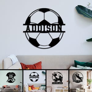 Personalized Soccer Ball Metal Sign, Personalized Football Sign with Name, Unique Gift for Player , Football Room Decor , Soccer Coach Gift