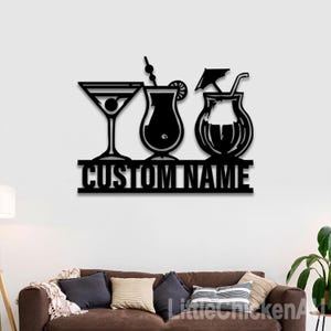 Personalized Bar Sign metal sign, Custom Bar Metal Wall Art,Drink Sign Custom Family Name Sign, Bar Decor Beer Lover Gift Father&#39;s Day Gift