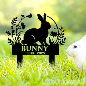 Personalized Rabbit Memorial Sign, Custom Bunny Garden Stake, Pet Loss Gift, Rabbit Garden Decor, Rabbit Bunny Memorial Stake, Sympathy Sign