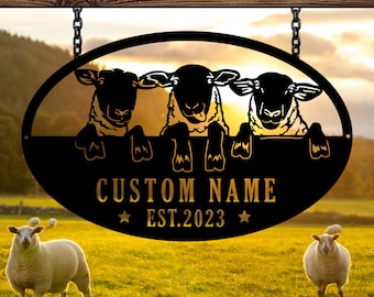 Sheep Farmhouse Metal Wall art, Sheep Ranch Decor, Garden Sign, Farmer Gift, Sheep Farm Metal Art, Sheep Farm Sign, Sheep sign, Sheep gift
