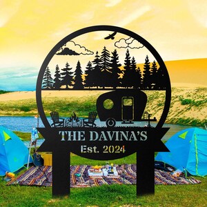 Your Camping Metal Sign Custom, Custom Camper Sign, Campsite Sign ...