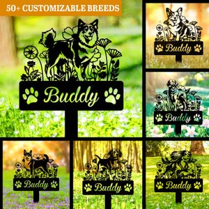 Personalized Dog Garden Stake, Custom Pet Memorial Gift, Unique Gift for Dog, Dog Design Garden Sign, Gift for Pet,Dog Grave Marker,Dog Sign