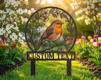 Robin Memorial Garden Stake, Personalized Sympathy Gift, In Loving Memory Garden Sign with Name