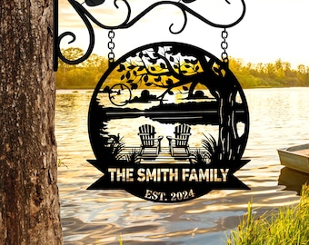 Custom Lake House Metal sign, Personalized Last Name Sign,Family Lake House Decor Sign,Lake House Gifts,Metal Outdoor Sign,Fathers day gifts