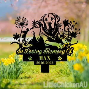Personalized Labrador Retriever Memorial Stake, Labrador Retriever Sign, Dog Metal Stake, Sympathy Sign, Pet Grave Marker, Remembrance Stake