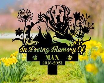 Personalized Labrador Retriever Memorial Stake, Labrador Retriever Sign, Dog Metal Stake, Sympathy Sign, Pet Grave Marker, Remembrance Stake