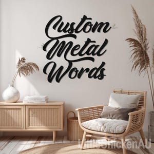 Custom Metal Words, Script 2 | Your Custom Text | Personalized Metal Wall Decor | Decor Home|Custom Name Script Metal Sign|Housewarming Gift