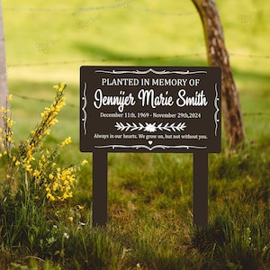 Personalized Memorial Garden Sign, Custom In Loving Memory Grave Marker, Tree Sign, Tree Plaque Marker, Memorial Tree Plaque, Loss of Parent