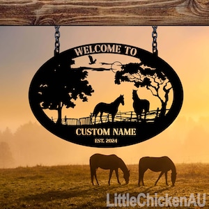 Ranch Sign, Farm Sign, Horse Ranch Sign, Metal Farm Sign, Personalized Farm Sign, Farming Signs, Custom Horse Sign, Gift For Her, Home Decor