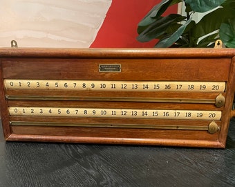 Antique HEIRON & SMITH Pty Ltd Two Roller Billiards Marking Board