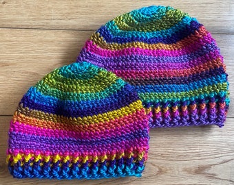 Multicoloured Crochet Beanie Hat
