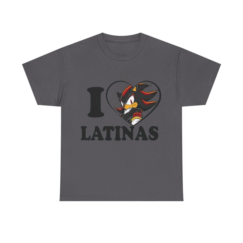 T-shirt I Love Latinas, anime-schaduwontwerp afbeelding 6