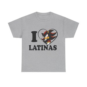 T-shirt I Love Latinas, anime-schaduwontwerp afbeelding 3