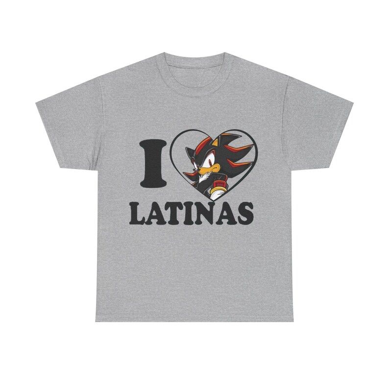 T-shirt I Love Latinas, anime-schaduwontwerp afbeelding 3