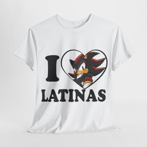 T-shirt I Love Latinas, anime-schaduwontwerp afbeelding 8