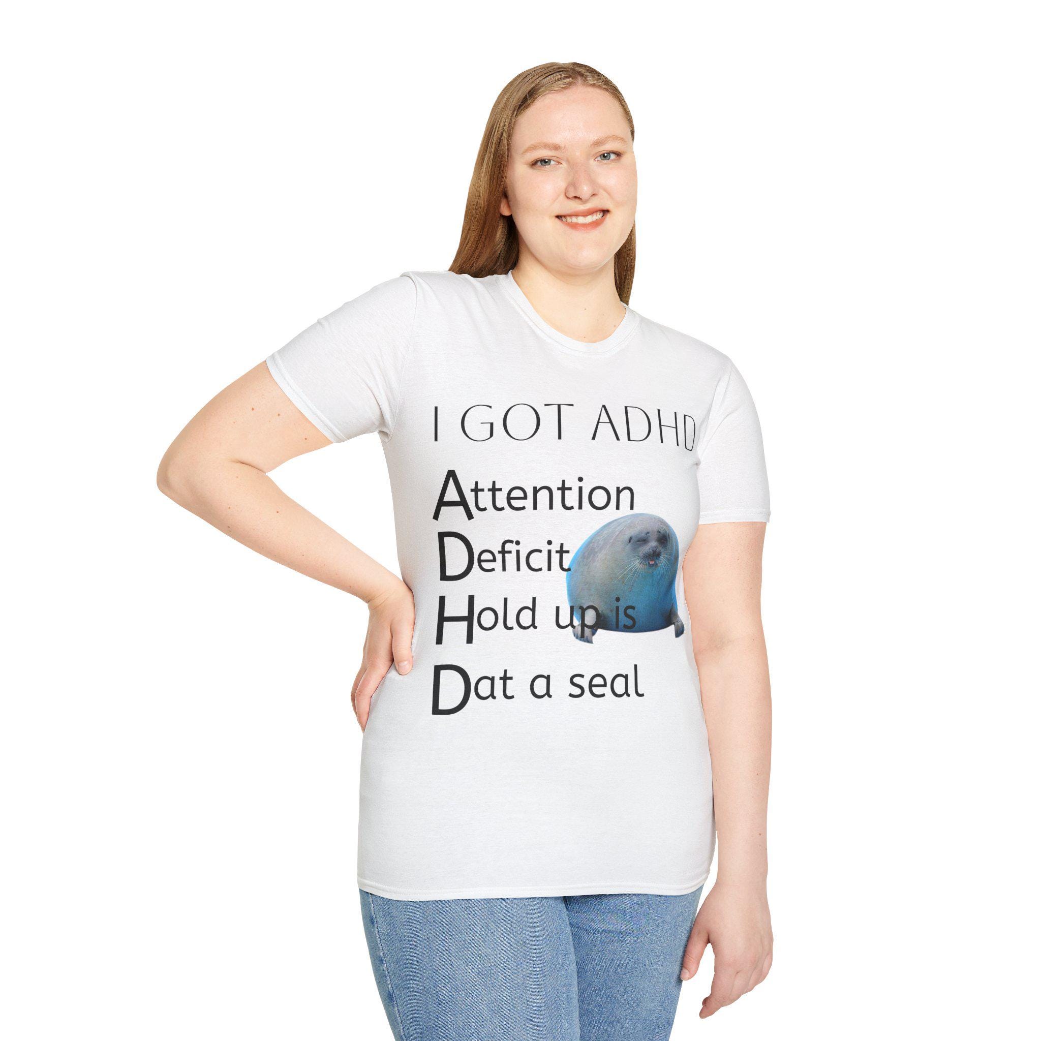 Seal ADHD Graphic Tee, Funny Oceancore T-shirt - Etsy