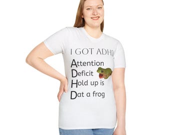 Frog ADHD Graphic Tee, Funny Animal Shirt
