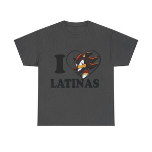 T-shirt I Love Latinas, anime-schaduwontwerp afbeelding 5