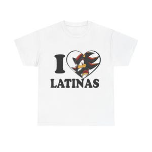 T-shirt I Love Latinas, anime-schaduwontwerp afbeelding 1