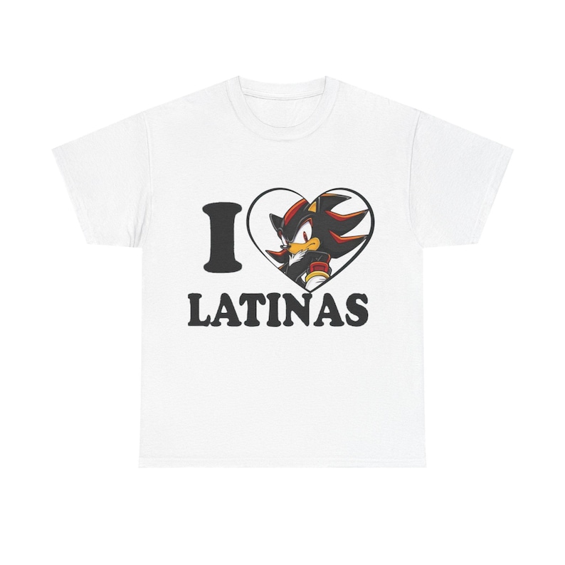 T-shirt I Love Latinas, anime-schaduwontwerp afbeelding 1