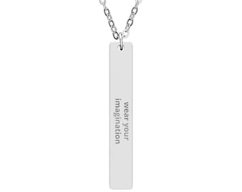 Personalised Engraved Vertical Bar Necklace | Stainless Steel
