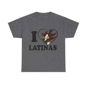 T-shirt I Love Latinas, anime-schaduwontwerp afbeelding 4