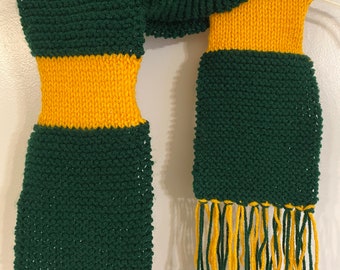 George Mason University Colors Handknit Scarf Free Shipping