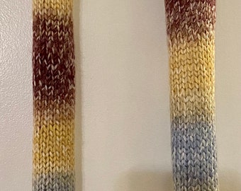 Handknit Ombré Multicolor Scarf Handmade in America