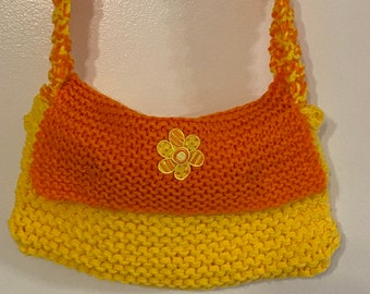 Candy Corn Colored Christina Clutch Handknit Spring Purse Made in America