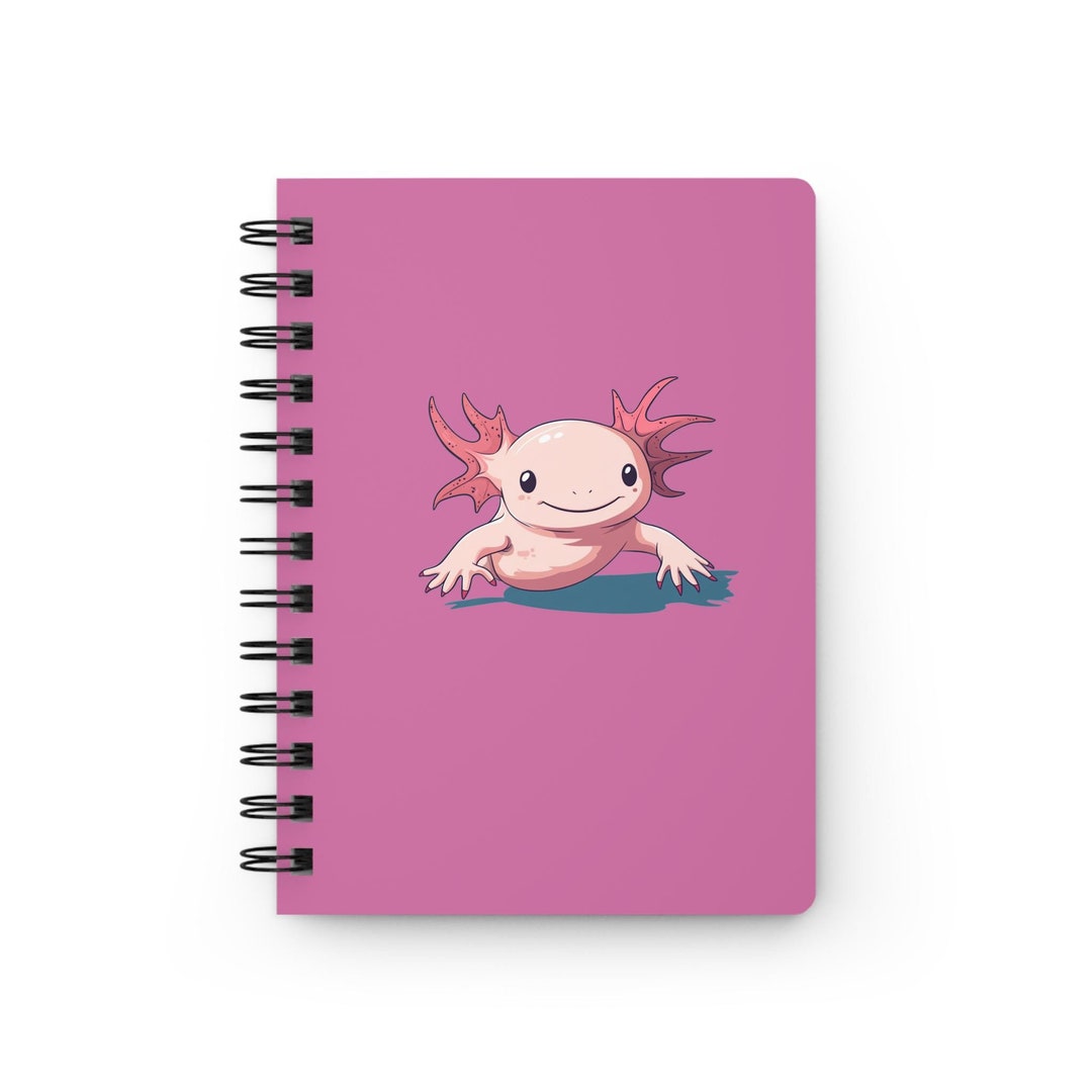Axolotl Spiral Bound Journal, Kids Elementary School Notebook, Cute ...