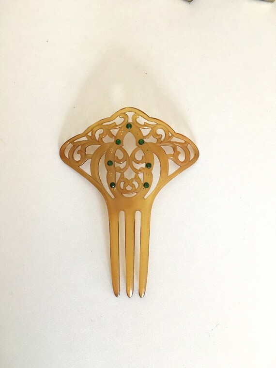 Art Nouveau// Celluloid//Comb// hair comb // Antiq