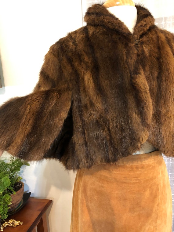 Mink Fur Cape, Size 6 to 8, Mink Capelet, 50s Fur… - image 5