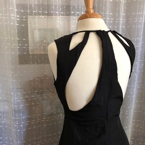 Black Silk Dress /Size 8/Long black dress/black formal dress/Silk dress/ MAXI black dress/ little black dress