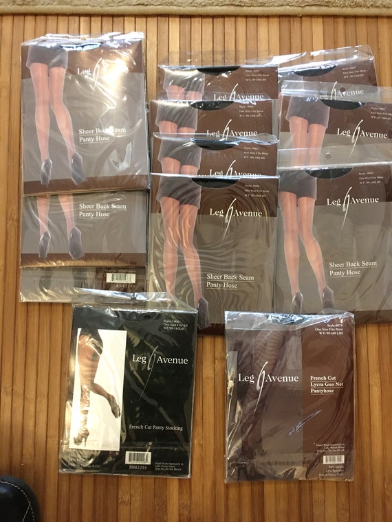 12//Black seam Stockings// pantyhose// French Cut 