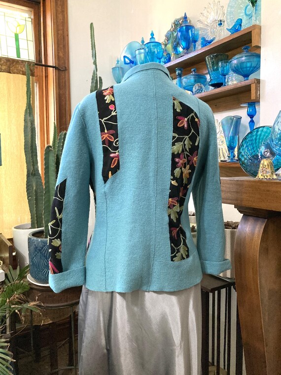Patchwork Jacket, Wool Jacket, Size 8, BOHO Jacke… - image 2