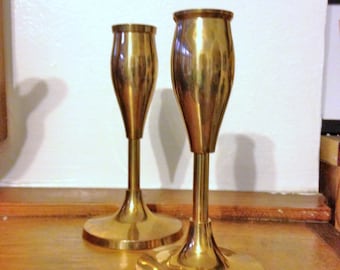 Vintage Brass Candleholders, MCM  Candleholders