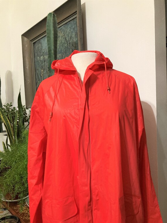 Red Vinyl Jacket/ Size L /Vintage Vinyl Jacket / 8