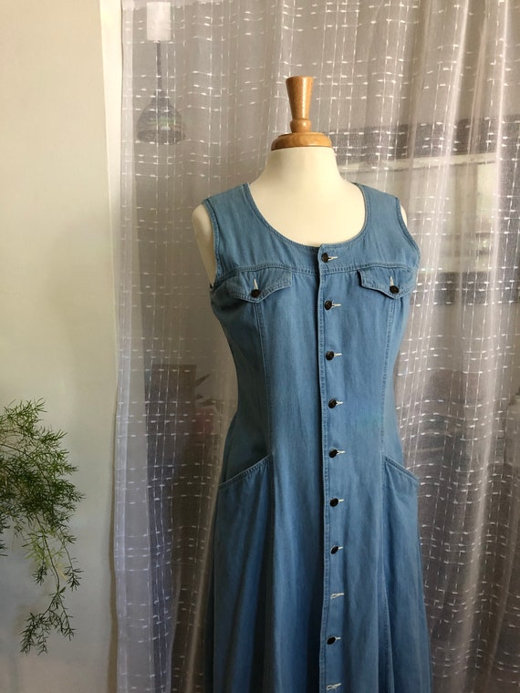 Denim Dress//Size 12//Jean Dress//Long Denim Dress