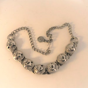 Modernist Silver Necklace/ Modernist Jewelry/ Vintage 50s Silver Necklace