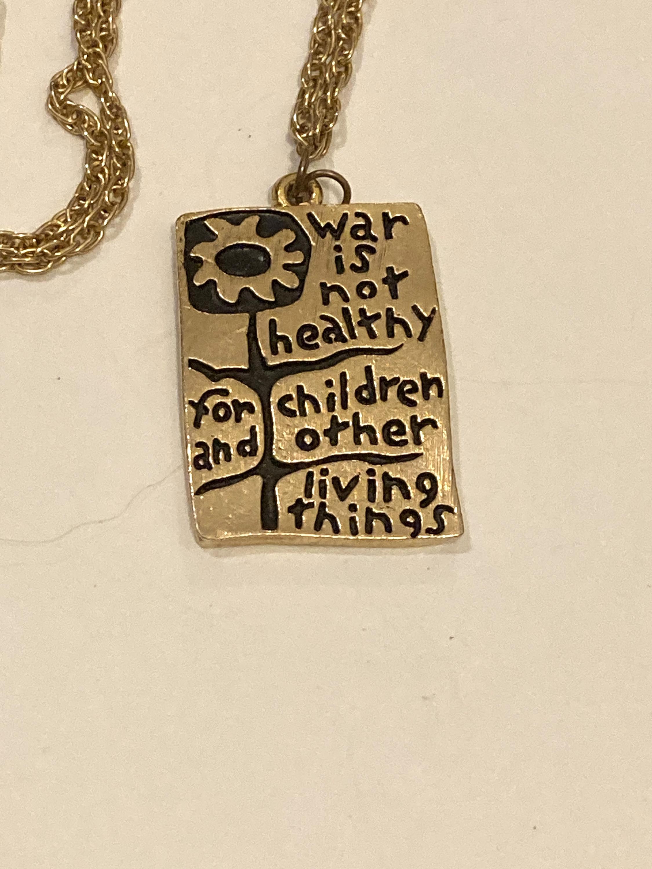 War is Not Healthy Necklace - Etsy