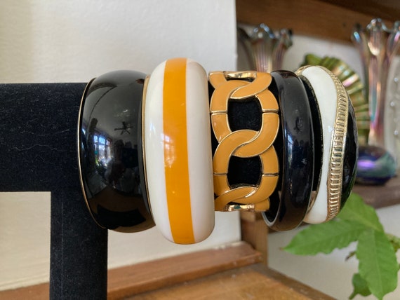 5, Bangle Stack, Iris Apfel Style, Black, Yellow … - image 1