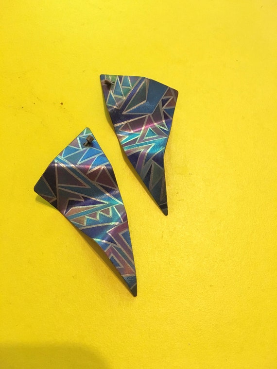 80s// Titanium // Earrings//big earrings// Memphis