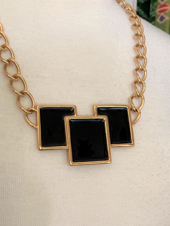 Geometric Necklace /Vintage Monet Necklace/ 80s Mo